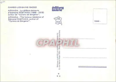 Arnaga — Morada de Edmond Rostand — Edições Laville — Verso