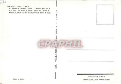 Paso del Tren — Mont Larun w tle — Éd. Tellechea, Lesaca — Rewers