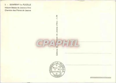 Domremy-la-Pucelle — Maison natale de Jeanne d'Arc — Éditions de Domremy-la-Pucelle — Verso