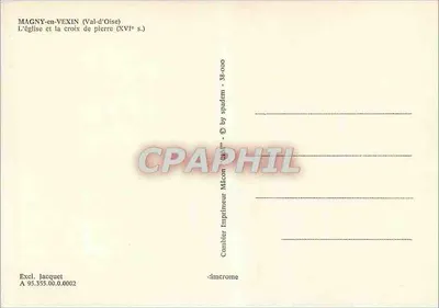 Magny-en-Vexin — Kościół i kamienna krzyżowa (XVI wiek) — Imprimeur Coniblier, Magny-en-Vexin — Rewers