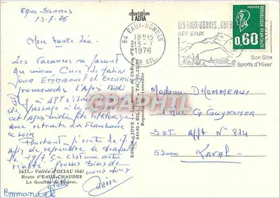 Gouffre van Gourat — Vallei van Ossau — Uitgave Jove — Achterkant