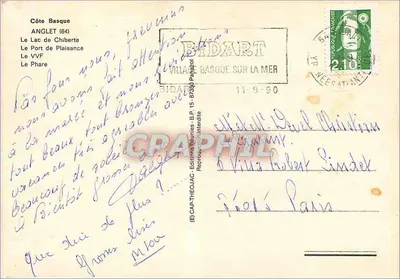 Lenda da câmara de amor — Anglet (64) — Edições Bascas — Verso