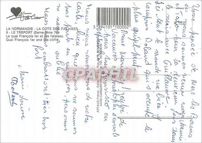 Le Tréport — Najwyższa skała w Europie — Wydawnictwo Art Aud Férès — Rewers