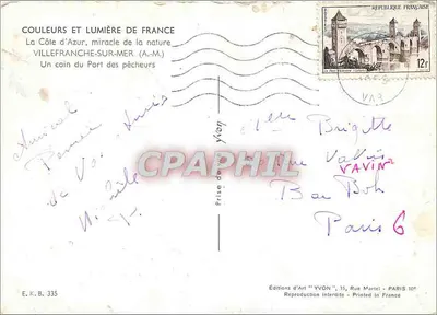 Villefranche-sur-Mer — Haven van de visserij — Edities d'Arte 'YVON' — Achterkant