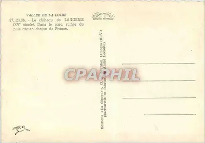 Zamek Langeais — ruiny najstarszego wieżowca we Francji — Wydawnictwo «La Cigogne» — Rewers