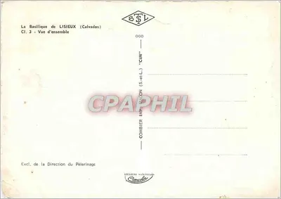 Bazylika w Lisieux — Ogólny widok — Wydawca Combiérier, nr CI.3 — Rewers