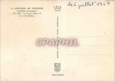 Plac Henri IV i Katedra — Vannes (Morbihan) — Éditions d'Art JOS — Rewers