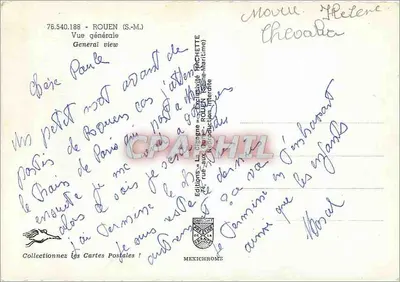 Vista geral de Rouen — antes do atentado — editor IRIS, n° 76.540.188 — Verso