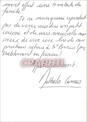Kartka pocztowa z motywem kwiatów — serce ozdobione różami i ptakami — Nathalie Camus — Rewers