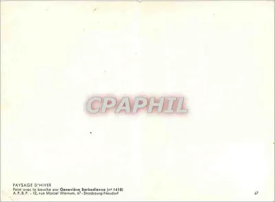 Pejzaż zimowy — malowanie olejne — Geneviève Barbedienne (nr 1418) — Rewers