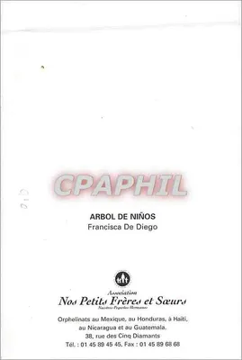 Niños formando un árbol de Navidad — ilustración de Félix Diego, 1996 — editor no visible — Reverso
