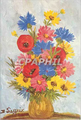 Arranjo de flores coloridas — pintura original — Denis Legrix, N° C 25