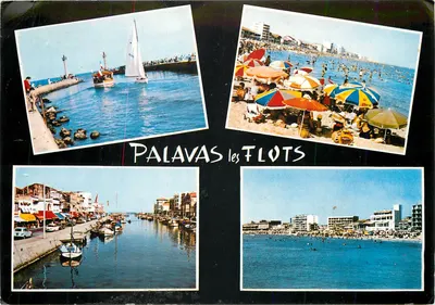 Palavas-les-Flots — vista da praia, do porto e do canal — editor APACOLOR