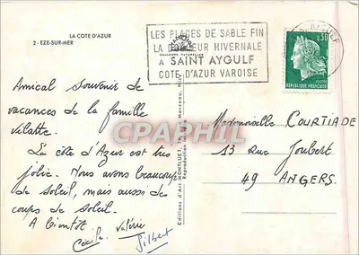 Pavilionowa uliczka w Saint-Aygulf — Wydawca: Editions d'Art Ontliuet, seria 'Les Plages de Sable Fin' — Rewers