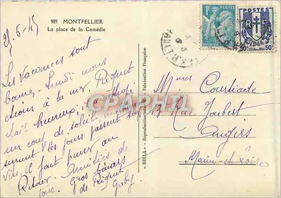Place de la Comédie — Montpellier — wydawca BEILA nr 989 — Rewers