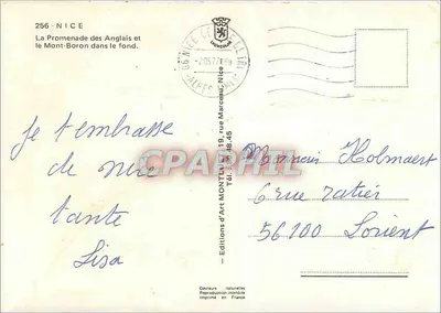 Uitzicht op de Promenade des Anglais in Nice — nr. 256 — Achterkant