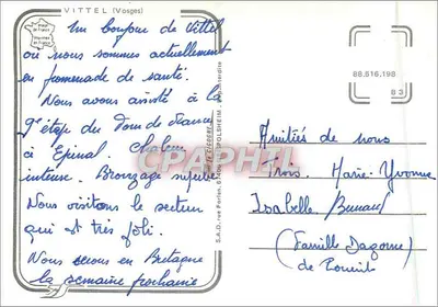 Vittel — Ricordo di Vittel — S.A.D. rue Forlin, 67400 - Epinal — Verso