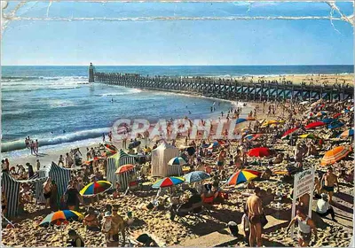 Capbreton (Landes) — A estrada de madeira e a praia — Ektacap