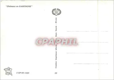 Zamek w Gascognie — seria zamków w regionie — wydawca Combier Imprimeur Maçon — Rewers