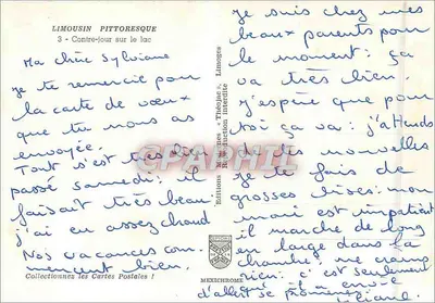 Jezioro – Widok z przodu na jezioro — Limousin Pittoresque, Éditions Méxichrome — Rewers