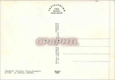 Castelo de Abbadia — Fronteira França-Espanha — Éditions LAVIELLE — Verso