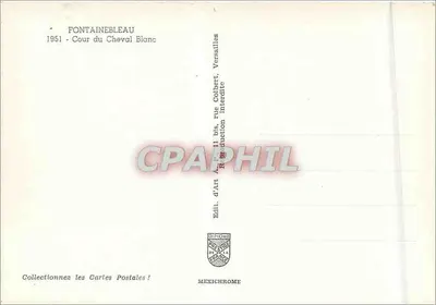 Fontainebleau — Cour du Cheval Blanc — wydawca Diplôme, 1951 — Rewers