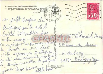 Eddonne — vista do curso d'água entre rochedos — Éditions Pierre Artaud — Verso