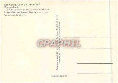 Adoração dos Magos — Catedral de Chartres — Éditions Valoire — Verso