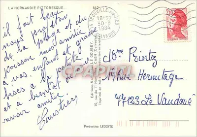 Amitiés de Normandie — Wydawca Emy, n° 862 — Rewers