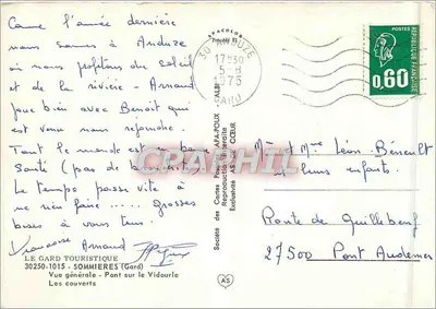 Sommieres — algemeen uitzicht met brug en tunnels — LE GARD TOURISTIQUE — Achterkant