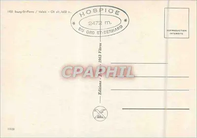 Bourg St. Pierre — Walisja — Wydawnictwo Grd St-Bernard, nr 10038 — Rewers