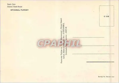 Wnętrze zakrytego rynku starego miasta w Stambule — Yusuf Akgün Halı Bırdacı — wydawca Panorama Turizm ve Ticaret Müessesesi — Rewers