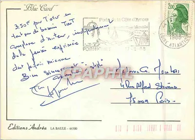 Carta postal ilustrada — Je ferai des pieds et des mains... — Éditions Andréa — Verso