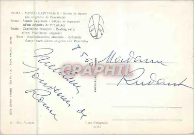 Sátiro em repouso — original de Praxitela — Édito Rip. Vletata — Verso