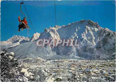 Mittenwald-Kranzberglift — widok z teleferyku — wydawca Huser Postkartenverlag, nr 2220