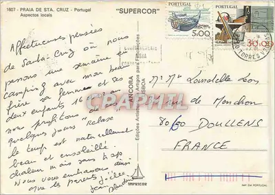 Praia de Sta Cruz — Portugalia — Wyd. Supercor, nr 1607 — Rewers