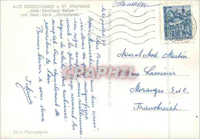St. Wolfgang am See — Hotel Garni Christoforetti i Kawiarnia Wallner — Wydawca: Echte Photographie, nr 184 — Rewers