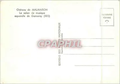 Castelo de MALMAISON — O salão de música (aquarela de Garnerey, 1812) — EDIÇÕES DOS MUSEUS NACIONAIS — Verso