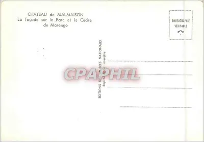 Castelo de Malmaison — Fachada sobre o parque e o cedro de Marengo — Éditions des Musées Nationaux — Verso
