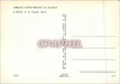 Abpia Świętego Benoniego w Fleury — Absydę i Façadę Północną — Wydawca Estel — Rewers