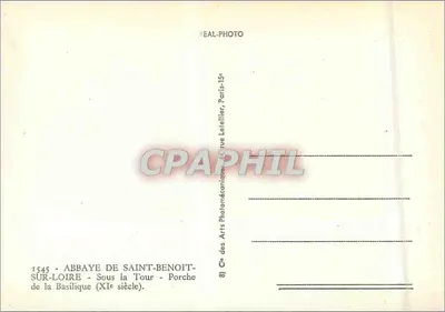 Abbaye de Saint-Benoît-sur-Loire — Pod Wieżą — Portal Bazyliki (XI wiek) — Cie des Arts Photomécaniques, Paryż — Rewers