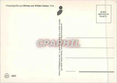 Ellmau — aldeia alpina aos pés do Wilder Kaiser — editor Jöchler KG, n° 4637 — Verso