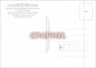 La Côte de Penthièvre — Punkty turystyczne — Éditions d'Art d'Armorique, n° 686 — Rewers