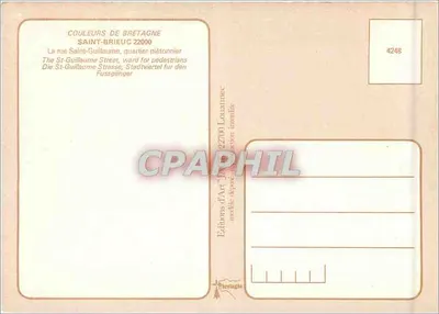 Ulica Saint-Guillaume — Saint-Brieuc — Wydawnictwo Artystyczne Louanneac n°4248 — Rewers