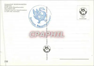 Zamek Neuschwanstein — Sala Chanters — Wydawca Kienberger, nr 258 — Rewers
