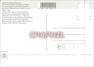 O Barragem da Rance — Na Bretanha — Alliance Carterie, n°14429 — Verso