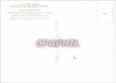 Saint-Malo — Cité Corsaire — Éditions d'Art d'Ille-et-Vilaine, n° 4021 — Verso