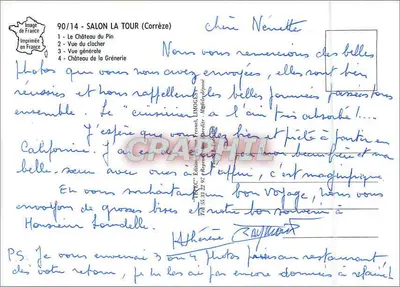 Salon-la-Tour — Zamek Pin, kościoł, ogólny widok — Wydawnictwo Teyec, nr 90/14 — Rewers