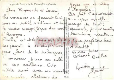 El Paso de Cère — Gorges de la Cère — Ediciones Levalllois — Reverso