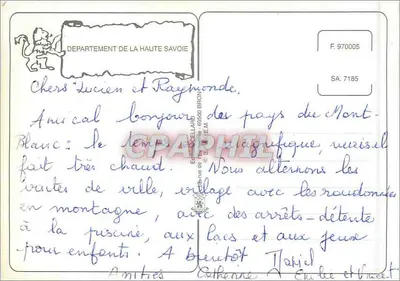 Haute-Savoie — Karta pocztowa turystyczna z mapą i zdjęciami miejsc — Departament Haute-Savoie — Rewers